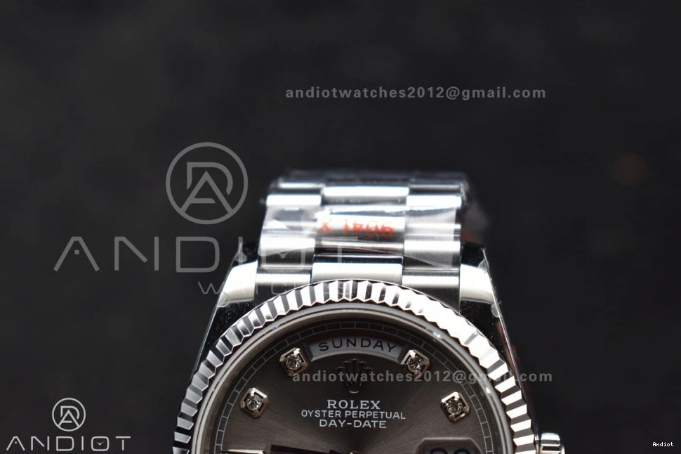 Dial 36 (Gain Diamond 904L Steel on Weight) SS Grey Bracelet vr3255 Best QF Edition V5 President DayDate 0601